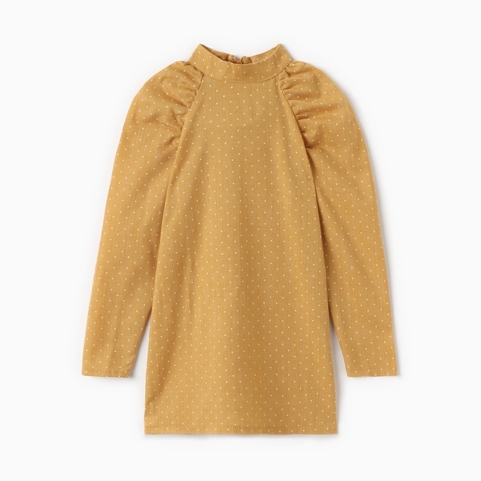 Платье детское MINAKU: Cotton collection цвет горчица, рост 152
