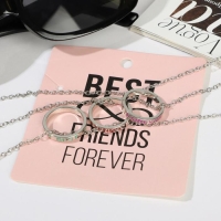 Кулоны &laquo;Неразлучники&raquo; властелины кольца, трио, цветные в серебре, 45 см