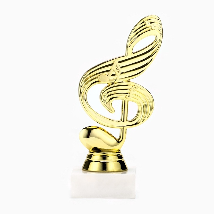 Кубок &laquo;Скрипичный ключ&raquo;, наградная фигура, подставка камень белая, 14,5 х 5 х 5 см.