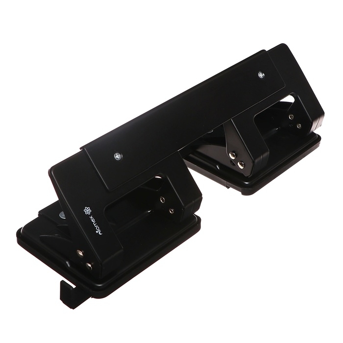 Дырокол металлический 20 листов, Attomex, форматная линейка, чёрный