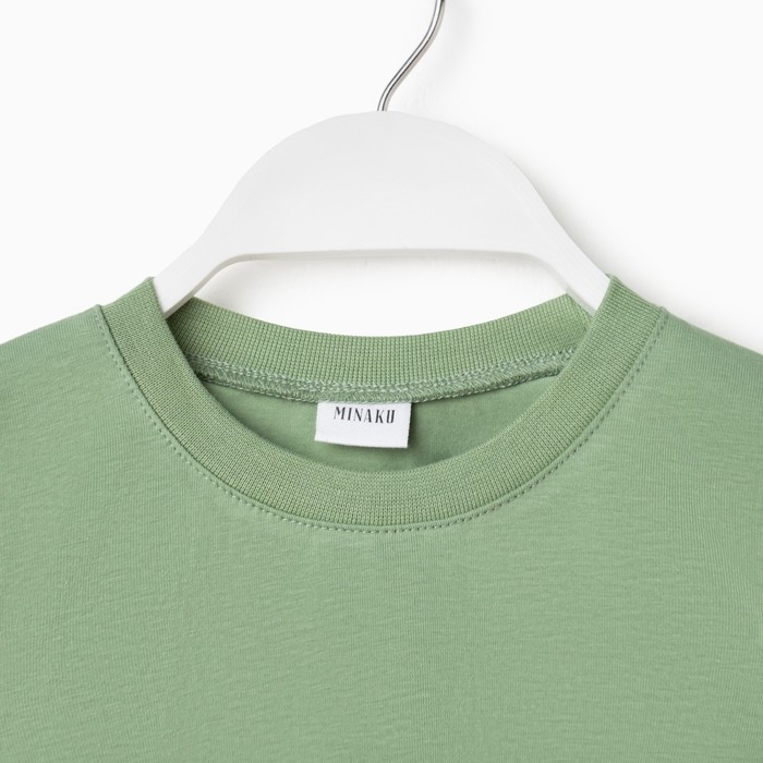 Лонгслив детский MINAKU: Basic line цвет оливковый, рост 128
