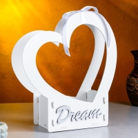 Кашпо деревянное-сердце "Dream", 24х10х27,5 см, дуб, белый Кашпо деревянное-сердце "Dream", 24х10х27,5 см, дуб, белый