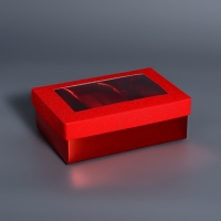 Коробка для 6 конфет красный глиттер, 12 х 8,5 х 4 см. Кондитерская упаковка Коробка для 6 конфет красный глиттер, 12 х 8,5 х 4 см. Кондитерская упаковка