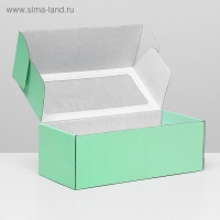 Коробка самосборная, с окном, салатовая, 16 х 35 х 12 см