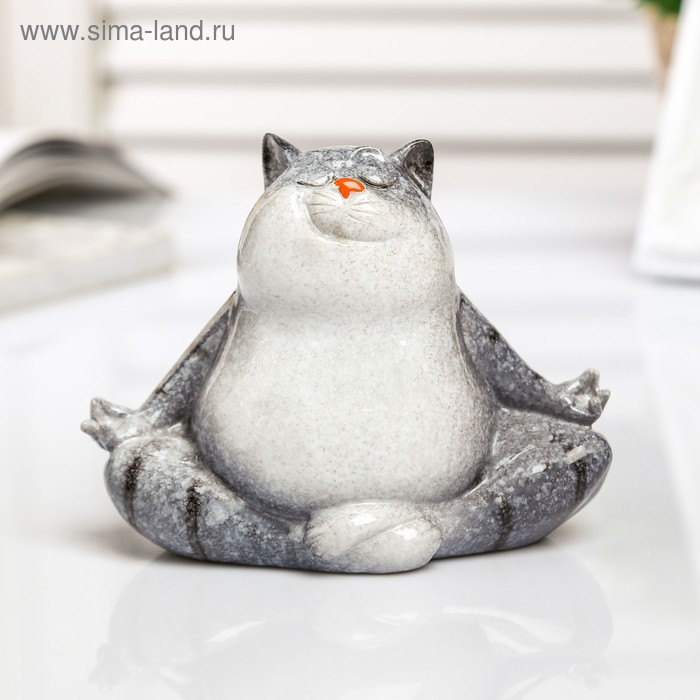 Сувенир полистоун лак "Котик-йог" МИКС 10х7,5х9 см