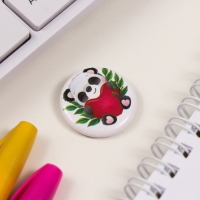 Значки закатные набор 3 шт d=25 мм "Панды" 7х7 см Значки закатные набор 3 шт d=25 мм "Панды" 7х7 см