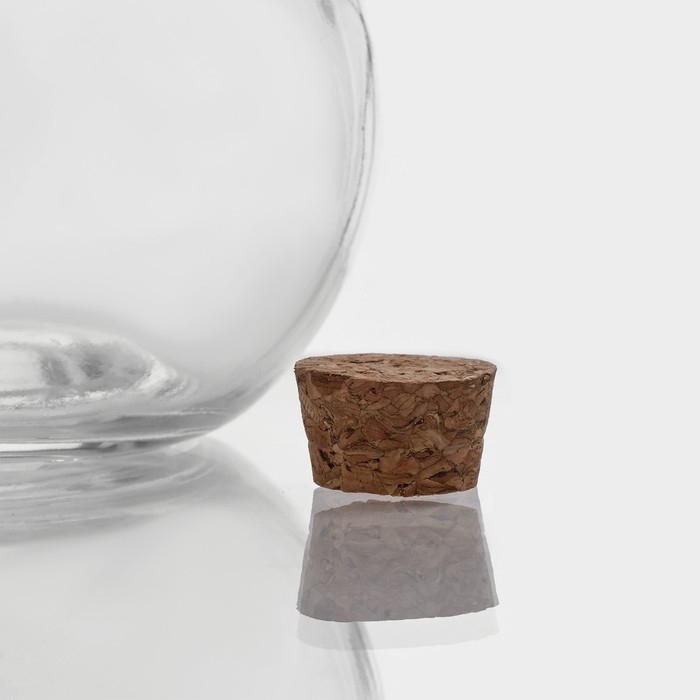 Банка стеклянная для хранения сыпучих продуктов Доляна &laquo;Парфе&raquo;, 220 мл, 9&times;9&times;10 см, с пробковой крышкой