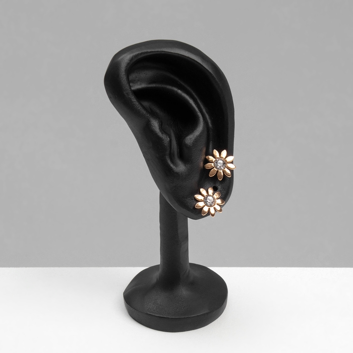 Подставка под серьги &laquo;Ухо&raquo; 4,2&times;3&times;11, 3 отверстия, цвет чёрный