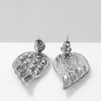 Серьги &laquo;Крылья&raquo; ангела, цвет серый в чернёном серебре