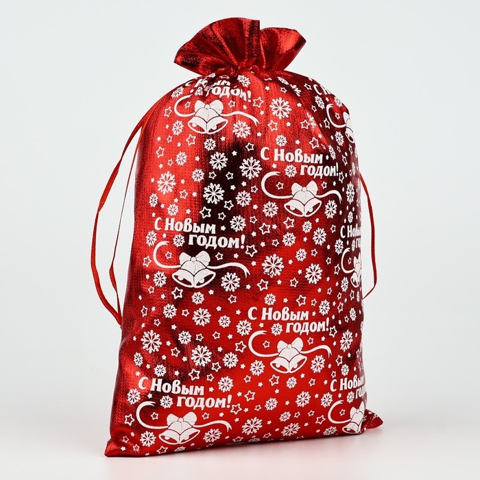 Мешочек подарочный парча «Снежинки», красный, 20 х 30 см, Новый год Мешочек подарочный парча «Снежинки», красный, 20 х 30 см, Новый год