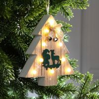 Ёлочная игрушка &laquo;Ёлочка с Дедом Морозом и оленем&raquo;, от батареек, свечение тёплое белое