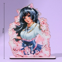 Фигурка аниме &laquo;Девушка в цветах&raquo;, 11,7 х 15 см, дерево