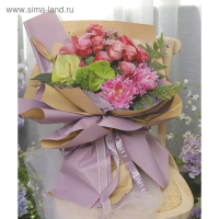 Бумага упаковочная крафт, двусторонняя, Розовый+Сиреневый, 0.72 х 10 м, 50 г/м&sup2;