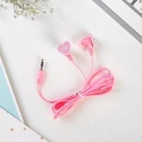 Наушники на открытке, &laquo;Love&raquo;, вакуумные, розовые