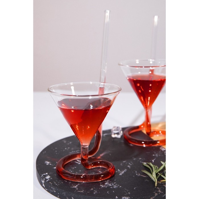 Бокал из стекла с трубочкой для вина &laquo;Эльза&raquo;, 120 мл