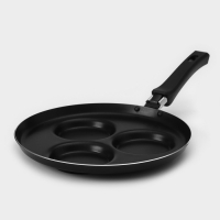 Сковорода &laquo;Хит&raquo;, d=24 см, порционная, антипригарное покрытие, цвет чёрный