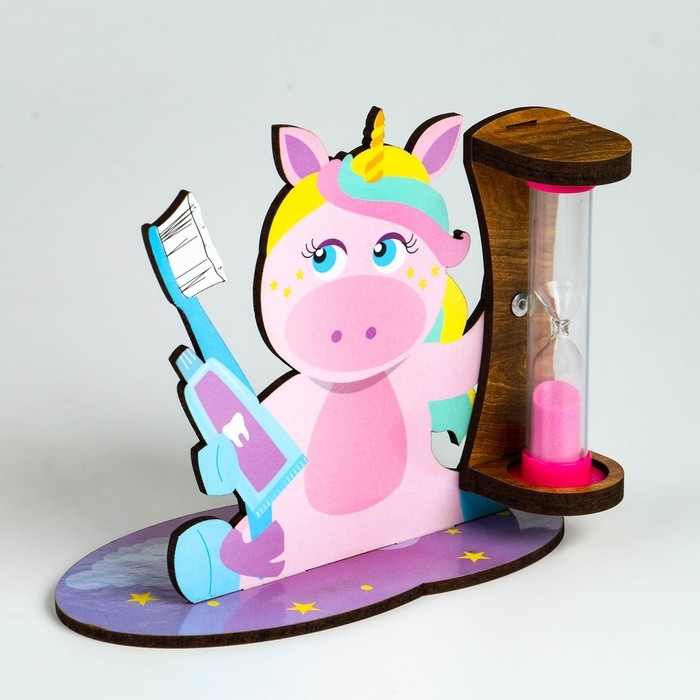 Песочные часы для чистки зубов "Единорог", таймер 3 минуты