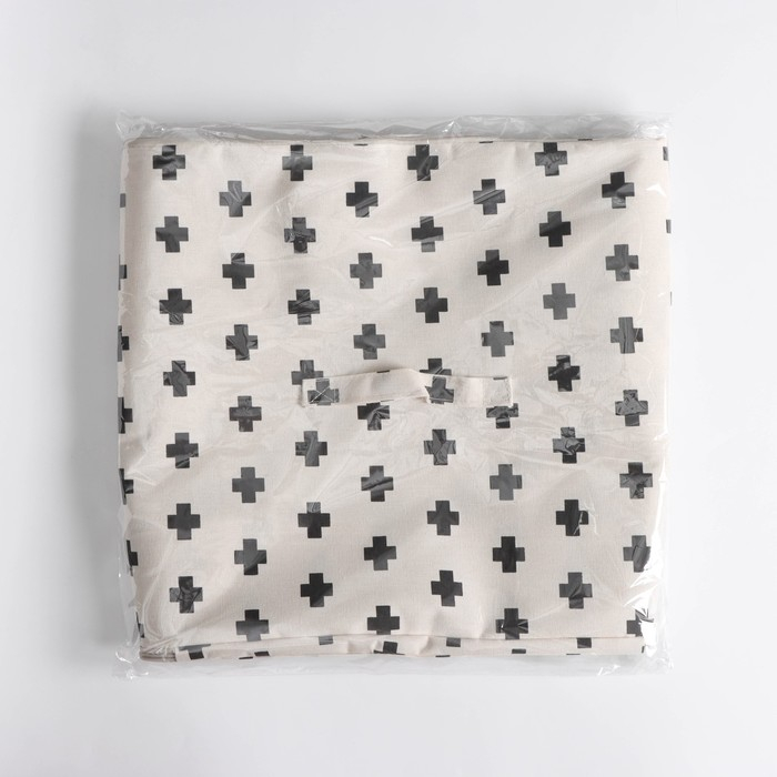 Кофр для хранения вещей &laquo;Ажур&raquo;, 55&times;42&times;25 см, цвет чёрно-молочный