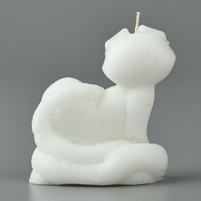 Новый год 2025! Свеча интерьерная &laquo;Новогодняя коллекция: Змейка милашка&raquo;, белая, 69 х 61 х 36