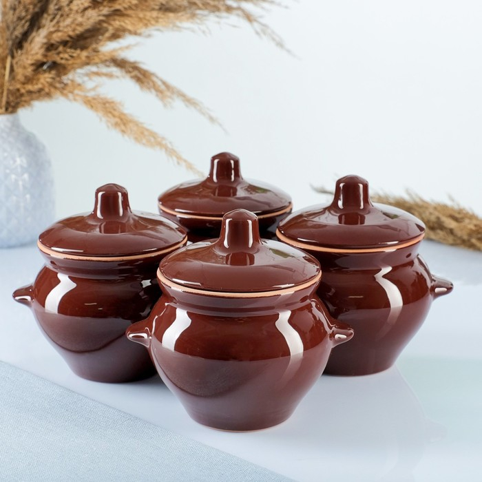 Набор горшков №5 с ручками 4х0,5л, стандарт Набор горшков №5 с ручками 4х0,5л, стандарт