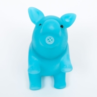 Игрушка пищащая "Маленький поросенок" для собак, 9 см, голубая Игрушка пищащая "Маленький поросенок" для собак, 9 см, голубая