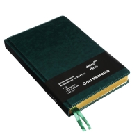 Ежедневник датированный 2025 года, A5, 168 листов в линейку, кожзам "Небраска", золотой срез, зеленый