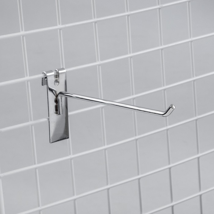 Крючок на сетку одинарный, d=6 мм, L=20 см, цвет хром