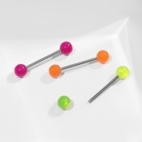 Пирсинг в язык &laquo;Шарики&raquo;, L=1,9 см, цвет МИКС в серебре (набор 12 шт.)