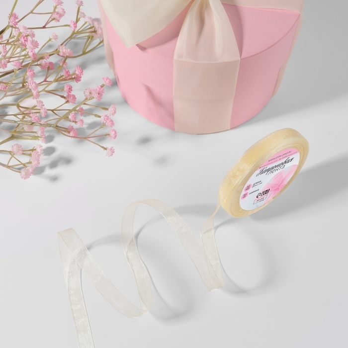 Лента капроновая, 10 мм, 20 &plusmn; 1 м, цвет слоновая кость №08