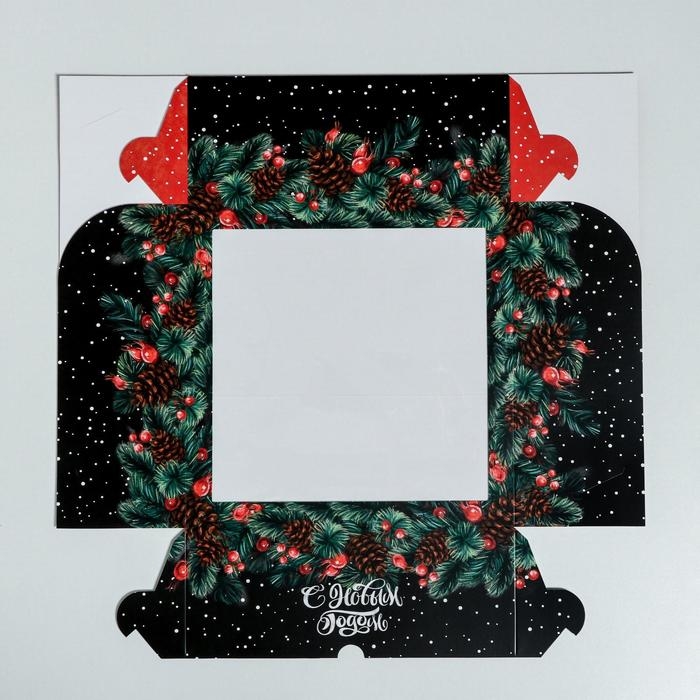 Коробка для капкейков &laquo;С Новым Годом!&raquo; 25 х 25 х 10 см, Новый год