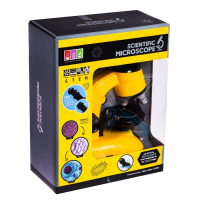 Микроскоп детский &laquo;Юный ученый&raquo; кратность х100, х400, х1200, подсветка, цвет жёлтый