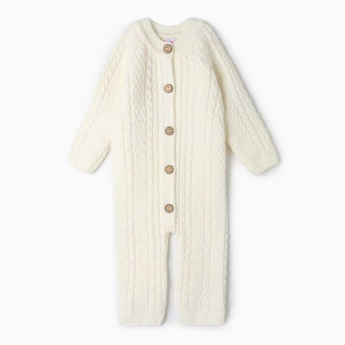 Комбинезон детский, цвет молочный, рост 62-68 см