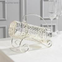 Подставка под бутылку, 24&times;9,5&times;21, металлическая, цвет серебряный