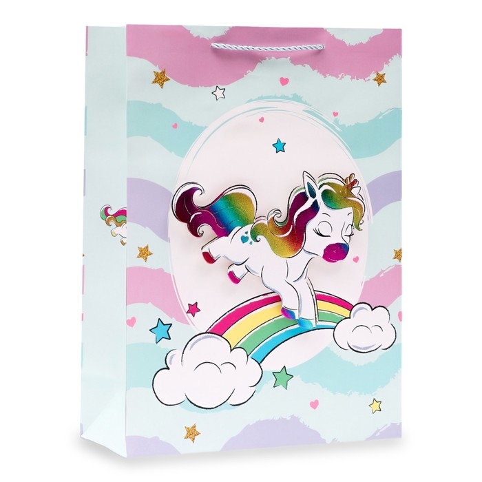 Пакет ламинированный &laquo;Милый Единорожка&raquo;,  30 &times; 41,5 &times; 12 см