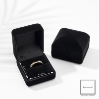 Футляр бархатный под серьги/кольцо &laquo;Традиции&raquo; прямоугольник 4,5&times;5, цвет чёрный