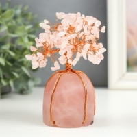 Сувенир металл, акрил "Деревце удачи - обвивающие корни" розовый Сувенир металл, акрил "Деревце удачи - обвивающие корни" розовый