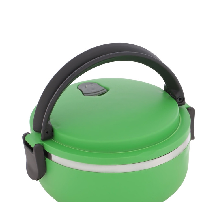 Ланч бокс с отделением для еды, контейнер для еды Ланч бокс с отделением для еды, контейнер для еды "Доляна", 500 мл, 8 х 17 см, зеленый