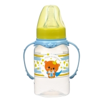 Бутылочка для кормления &laquo;Мишка принц&raquo;, классическое горло, 150 мл., от 0 мес., цилиндр, с ручками