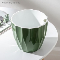 Кашпо для цветов со вставкой &laquo;Флюте&raquo;, 3 л, цвет малахит