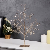 Светодиодный куст &laquo;Листья&raquo; 35 &times; 26 &times; 3 см, 10 LED, постоянное свечение, от батареек CR2032х2 (в комплекте), свечение тёплое белое