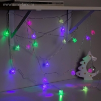 Гирлянда &laquo;Нить&raquo; 5 м с насадками &laquo;Кубики&raquo;, IP20, прозрачная нить, 20 LED, свечение мульти (RG/RB), мигание, 220 В