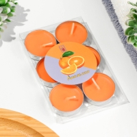 Набор свечей чайных ароматических, 6 шт, апельсин Набор свечей чайных ароматических, 6 шт, апельсин