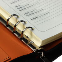 Органайзер на кольцах А5, 96 листов в линейку, на молнии с 3-х сторон, кожзам, с калькулятором, МИКС