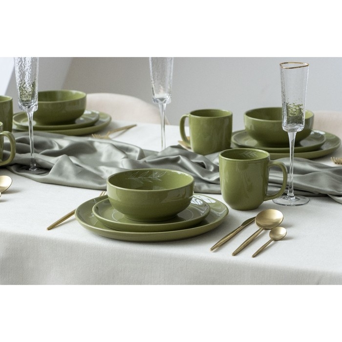 Тарелка керамическая &laquo;Олива&raquo;, 19.6 см, цвет зелёный