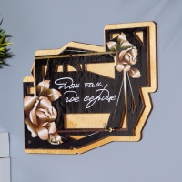 Ключница "Дом там, где сердце!" розы, 15х14х1 см Ключница "Дом там, где сердце!" розы, 15х14х1 см