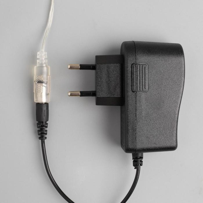 Гирлянда &laquo;Нить&raquo; 20 м роса, IP20, чёрная нить, 200 LED, свечение белое, 12 В