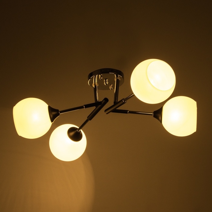 Люстра Люстра "Индис" 4хЕ27 40Вт черно-хромовый 60х60х26 см