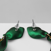 Серьги ассорти &laquo;Ветер&raquo; грация, цвет зелёный в золоте