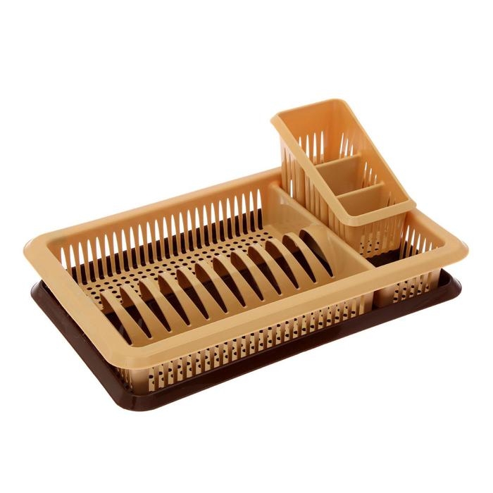 Сушилка для посуды с поддоном &laquo;Лилия&raquo;, 48&times;30,5&times;8,5 см, цвет МИКС