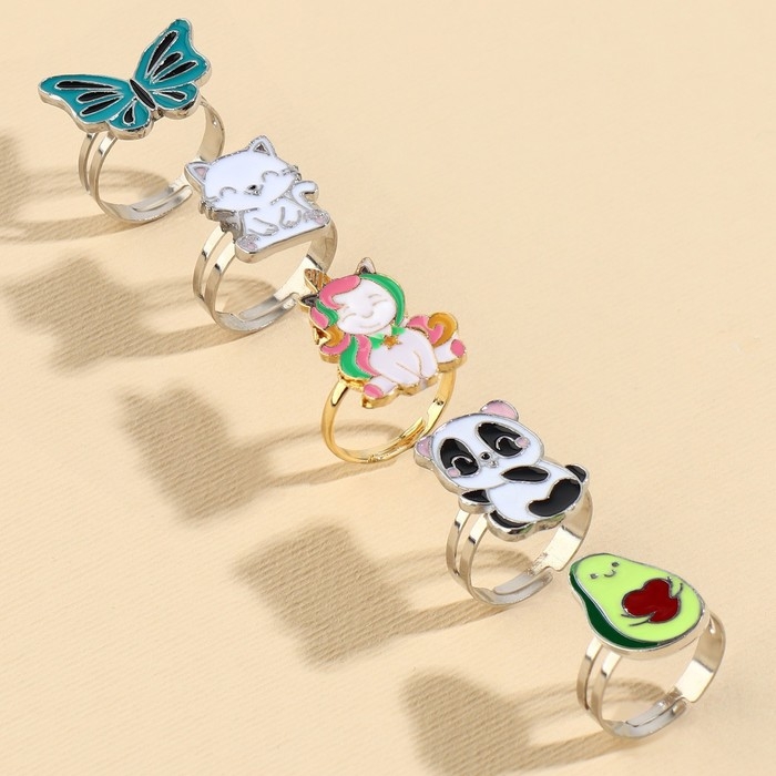 Кольцо &laquo;Котик&raquo;, 5 шт